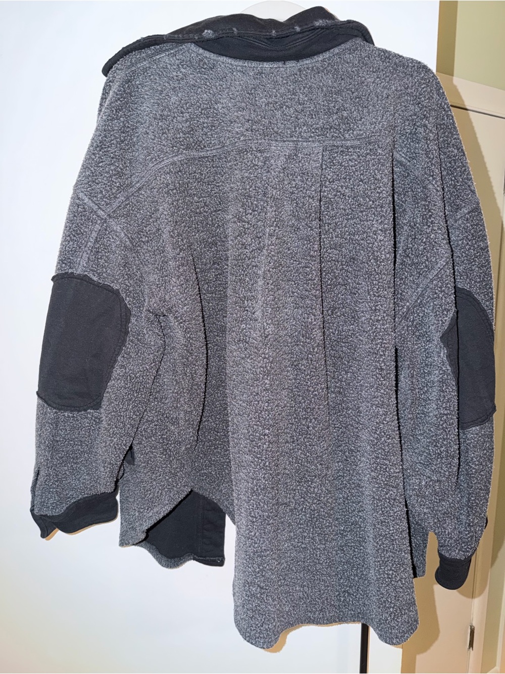 Free People Gray Sherpa Shacket with Button Pockets - Picture 4 of 4